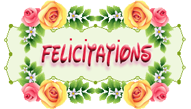 Gif animé félicitations couronne de fleurs